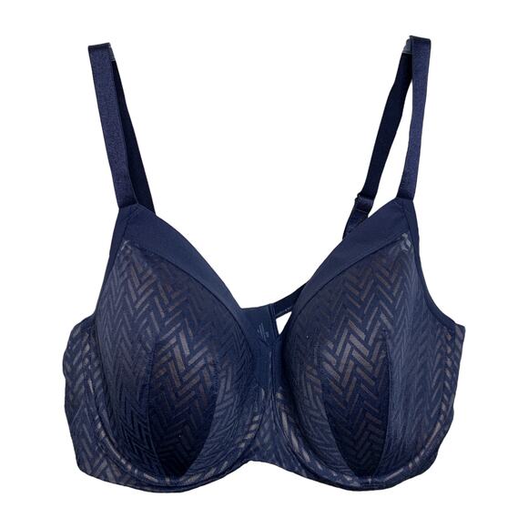 ThridLove Chevron Contour Demi Bra Navy 40E Lace - Picture 1 of 4